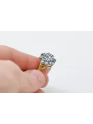 Anillo Circón Oro amarillo de 14 quilates Estilo vintage vrc073y